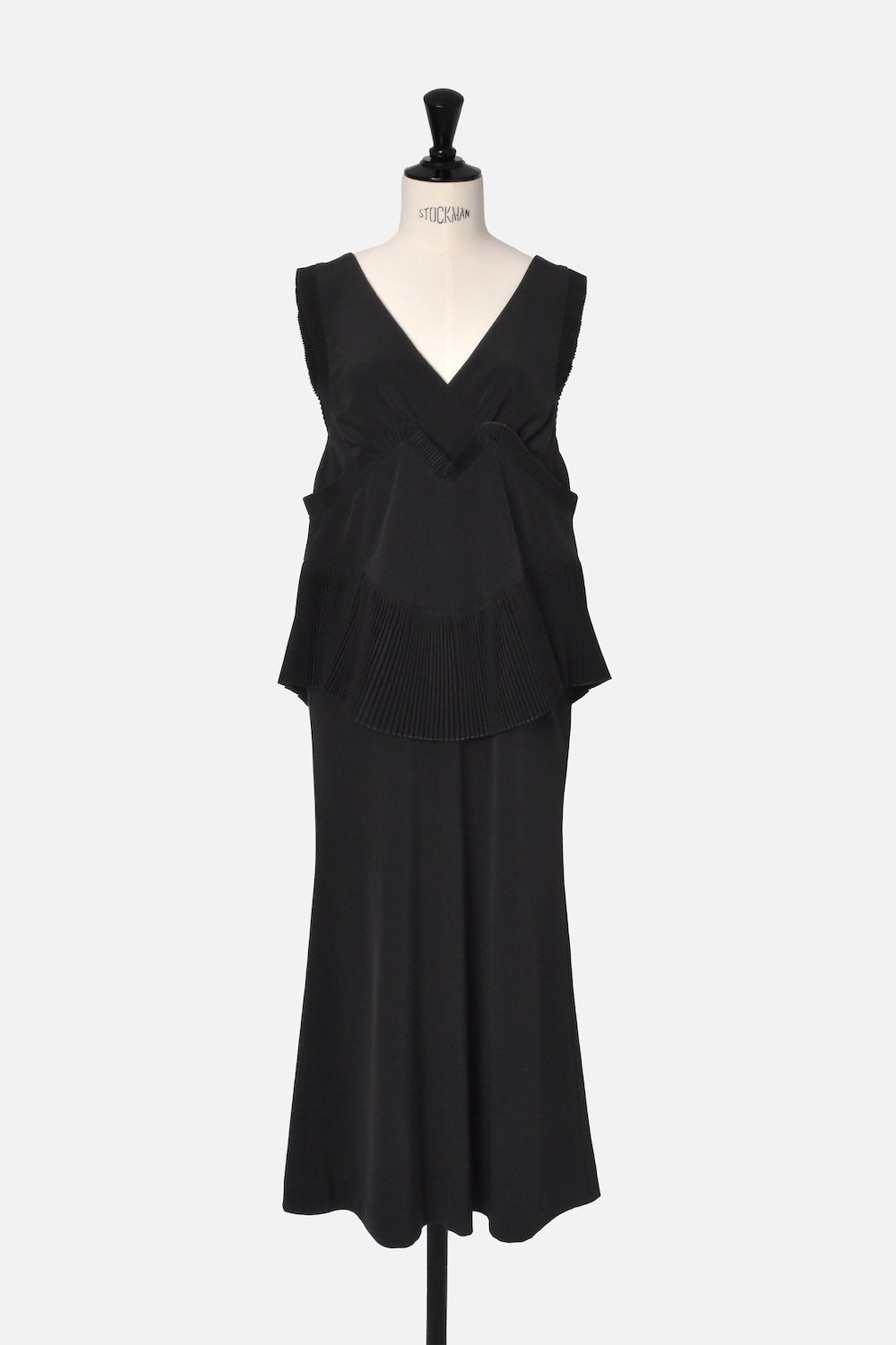 V NECK PEPLUM DRESS - FETICO