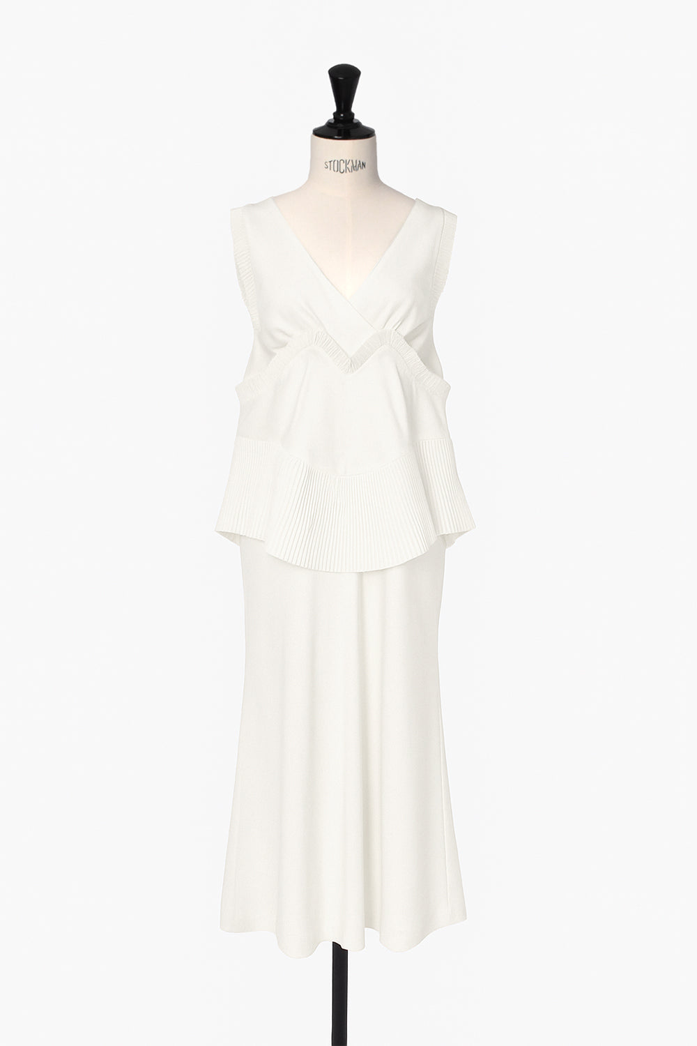 V NECK PEPLUM DRESS - FETICO