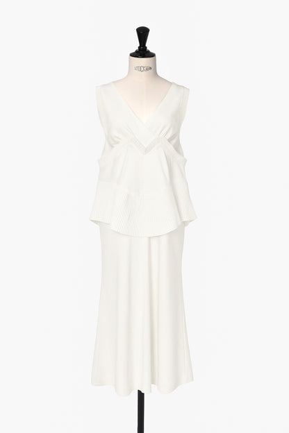 V NECK PEPLUM DRESS - FETICO