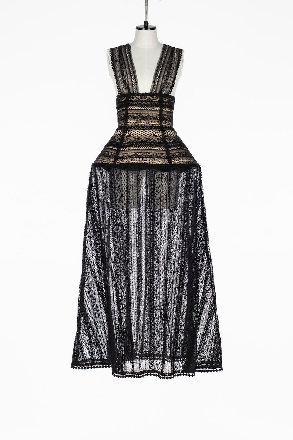 LACE PATCHWORK HALTER DRESS - FETICO
