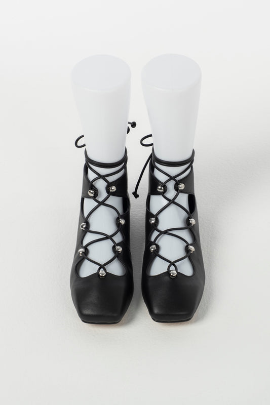 LEATHER LACE UP PUMPS - FETICO