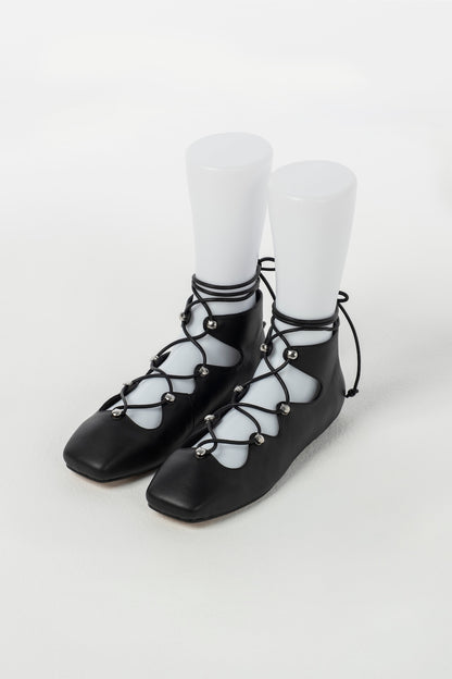 LEATHER LACE UP PUMPS - FETICO