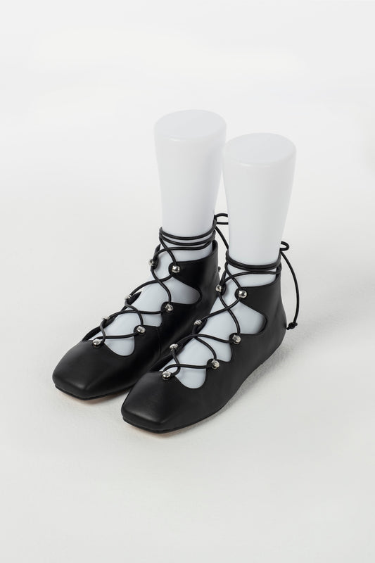 LEATHER LACE UP PUMPS - FETICO