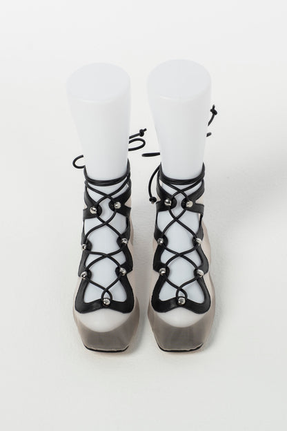 SHEER LACE UP PUMPS - FETICO