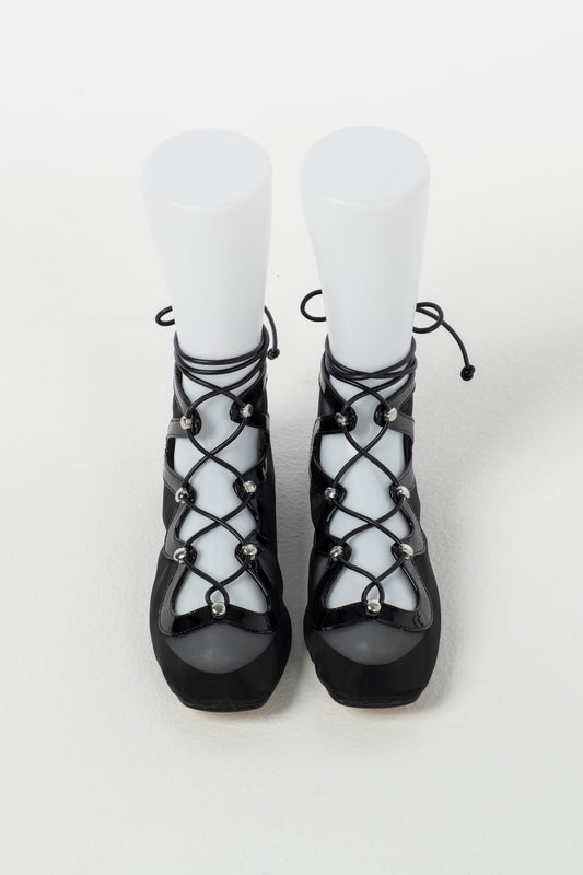 SHEER LACE UP PUMPS - FETICO