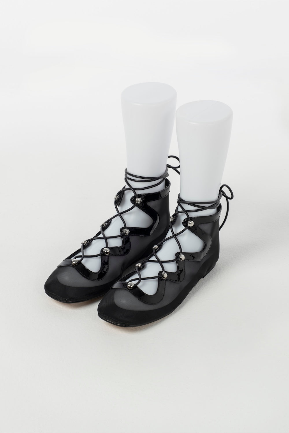 SHEER LACE UP PUMPS - FETICO