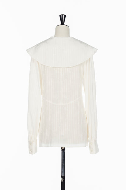 ROSE JACQUARD SAILOR COLLAR BLOUSE - FETICO