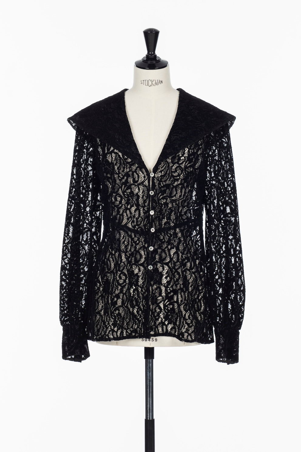 FLOCKED LACE SAILOR COLLAR BLOUSE – FETICO Official Online Shop