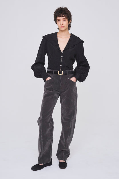 FLOCKED DENIM SLIM JEANS - FETICO