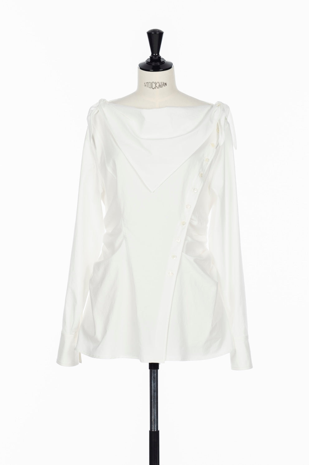 ORGANIC COTTON SCARF COLLAR BLOUSE - FETICO
