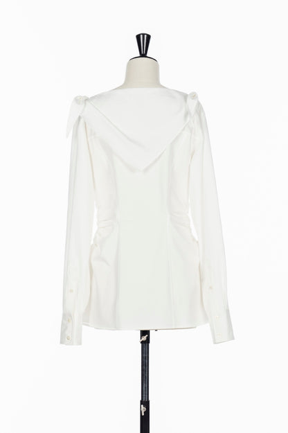 ORGANIC COTTON SCARF COLLAR BLOUSE - FETICO