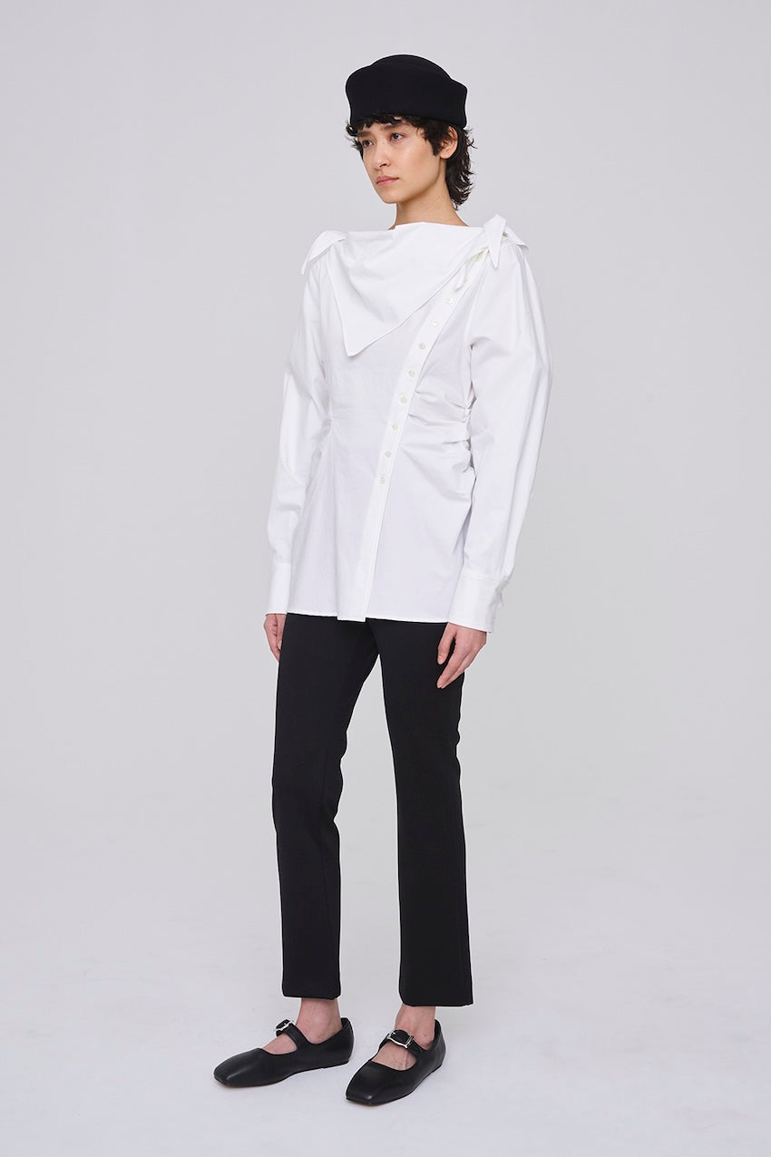 ORGANIC COTTON SCARF COLLAR BLOUSE - FETICO