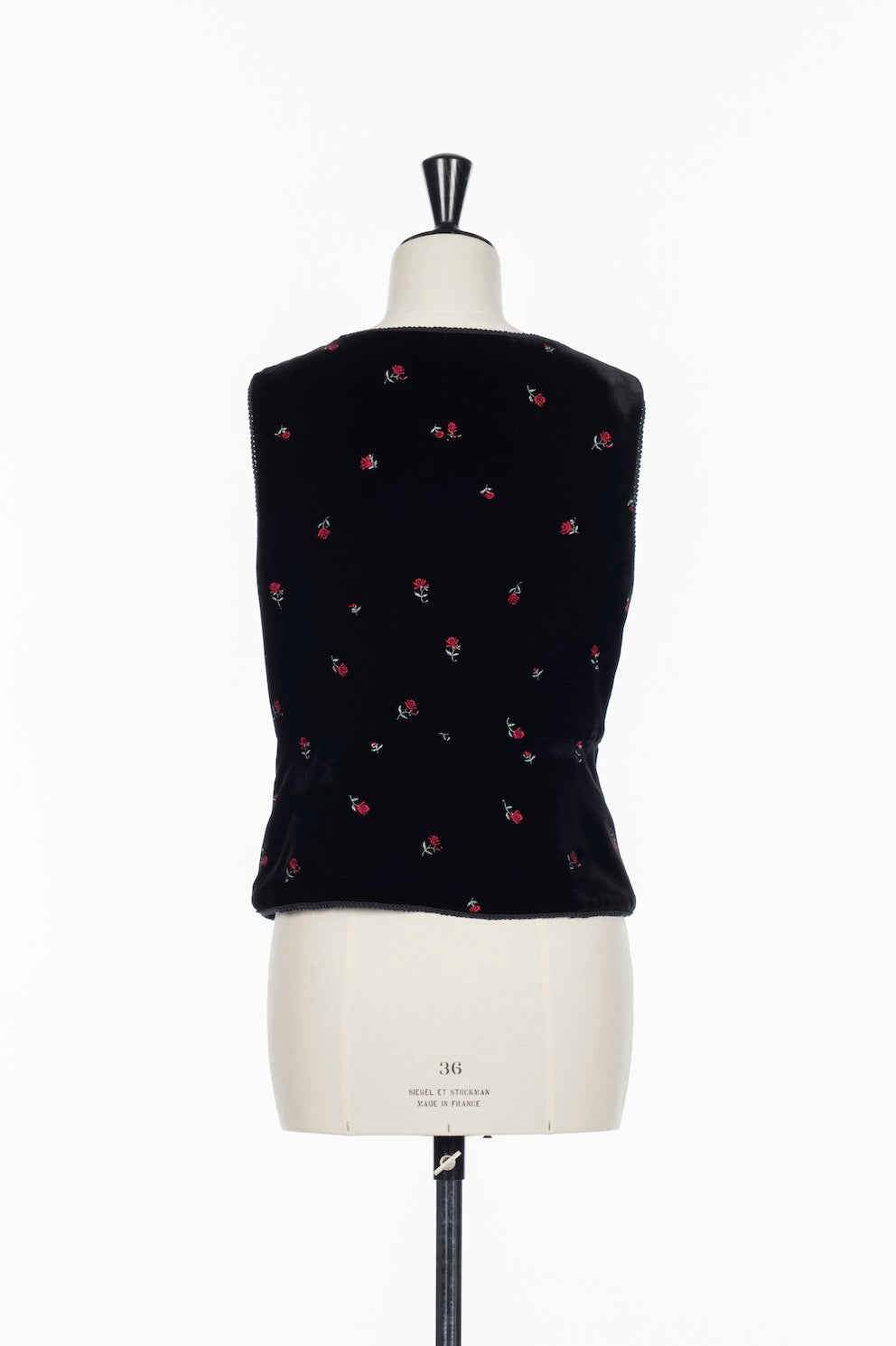 ROSE EMBROIDERED VELVET GILET - FETICO