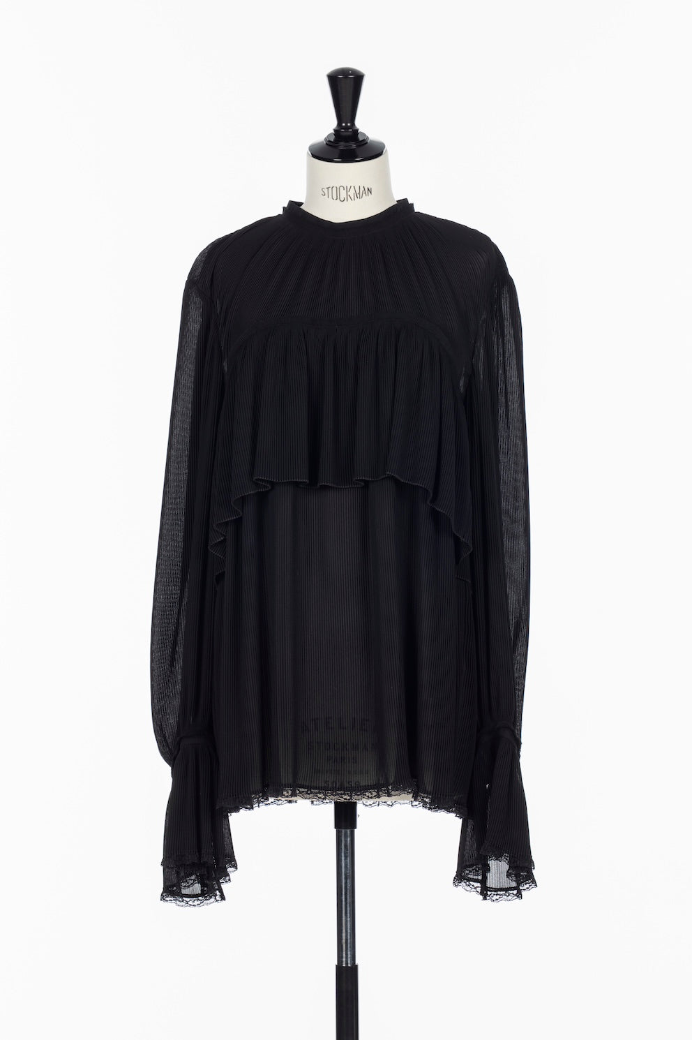 SHEER GEORGETTE PLEATED BLOUSE - FETICO