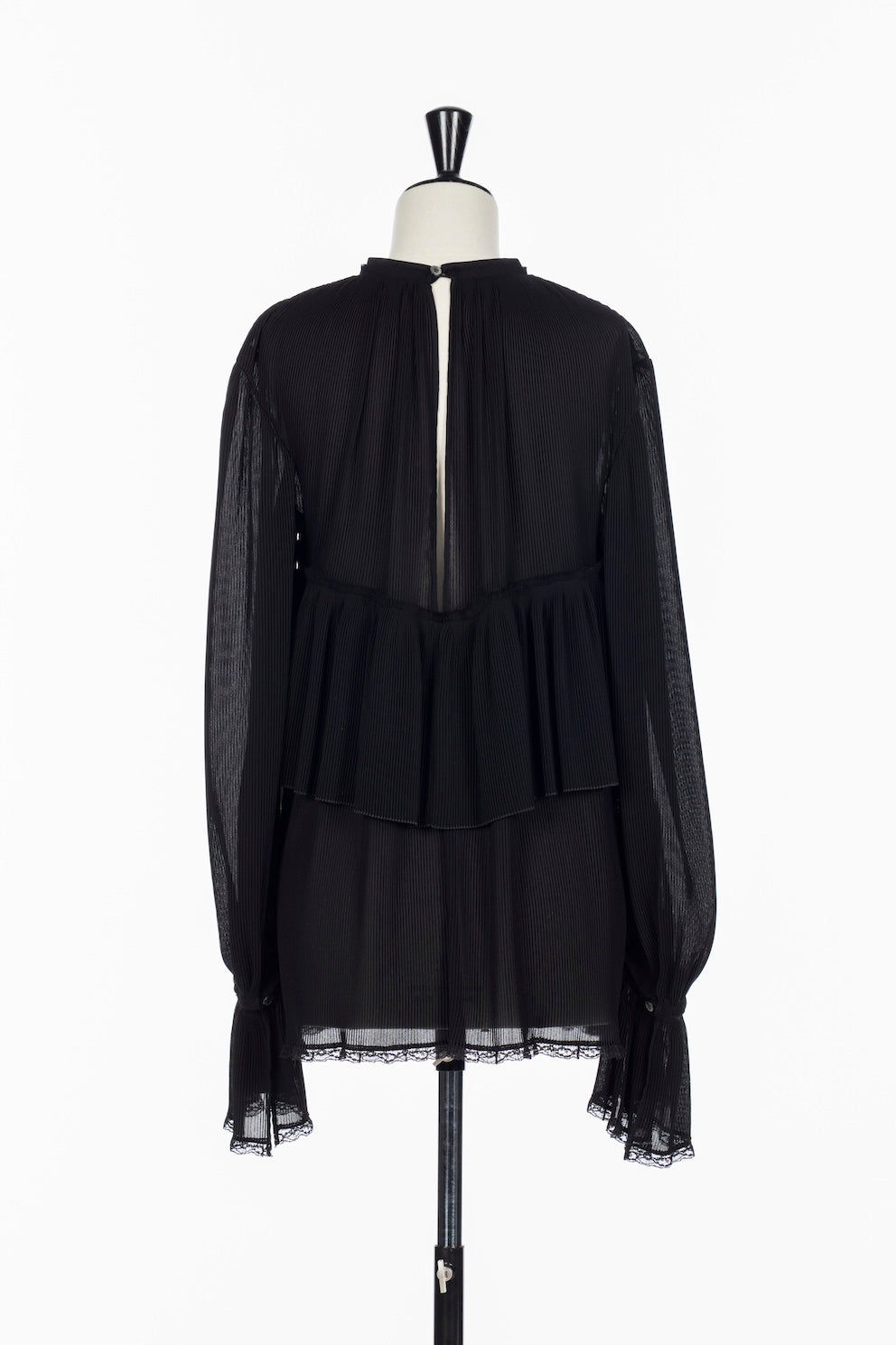 SHEER GEORGETTE PLEATED BLOUSE - FETICO