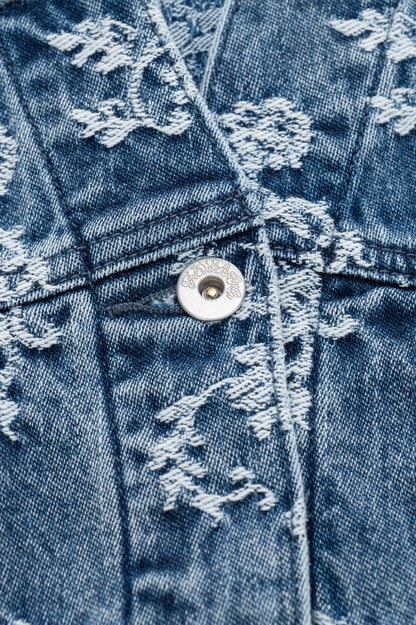 LACE JACQUARD SKIPPER DENIM JACKET - FETICO
