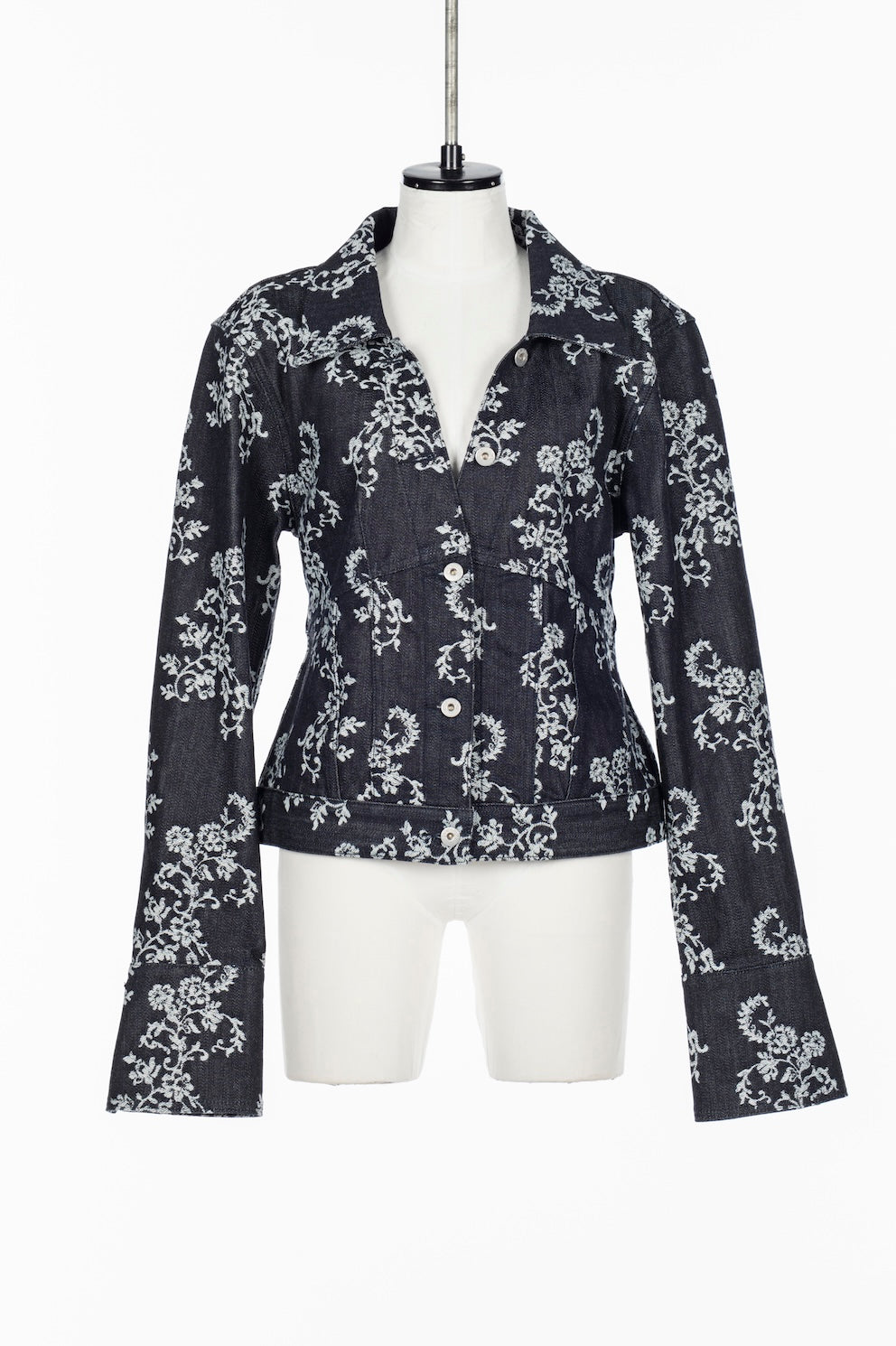 LACE JACQUARD SKIPPER DENIM JACKET - FETICO