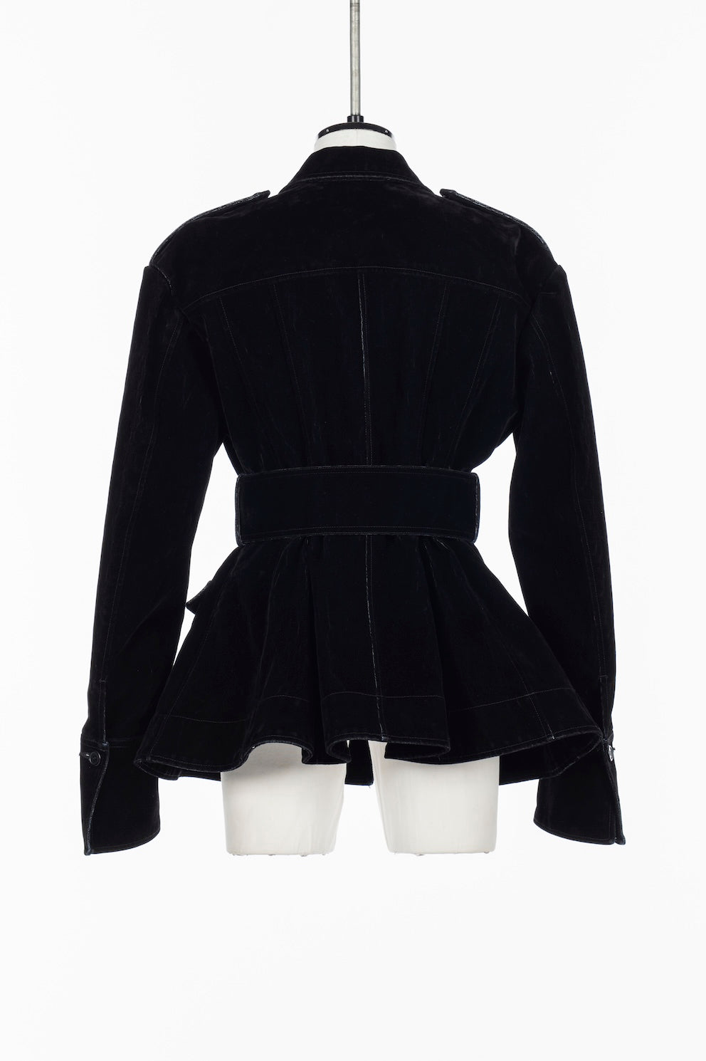 FLOCKED DENIM BELTED JACKET - FETICO