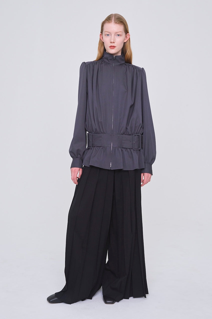 FINE WOOL SUITING PLEATED TROUSERS - FETICO
