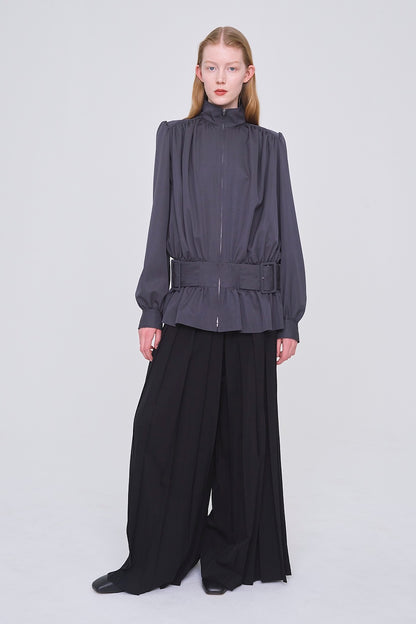 FINE WOOL SUITING PLEATED TROUSERS - FETICO