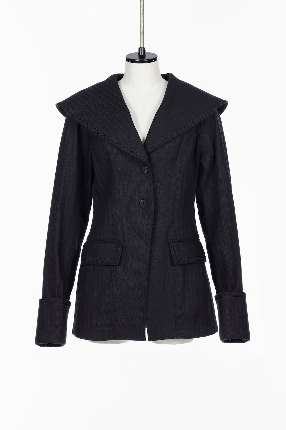 STRIPE JAQUARD DENIM SAILOR JACKET - FETICO