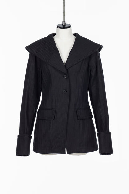 STRIPE JAQUARD DENIM SAILOR JACKET - FETICO