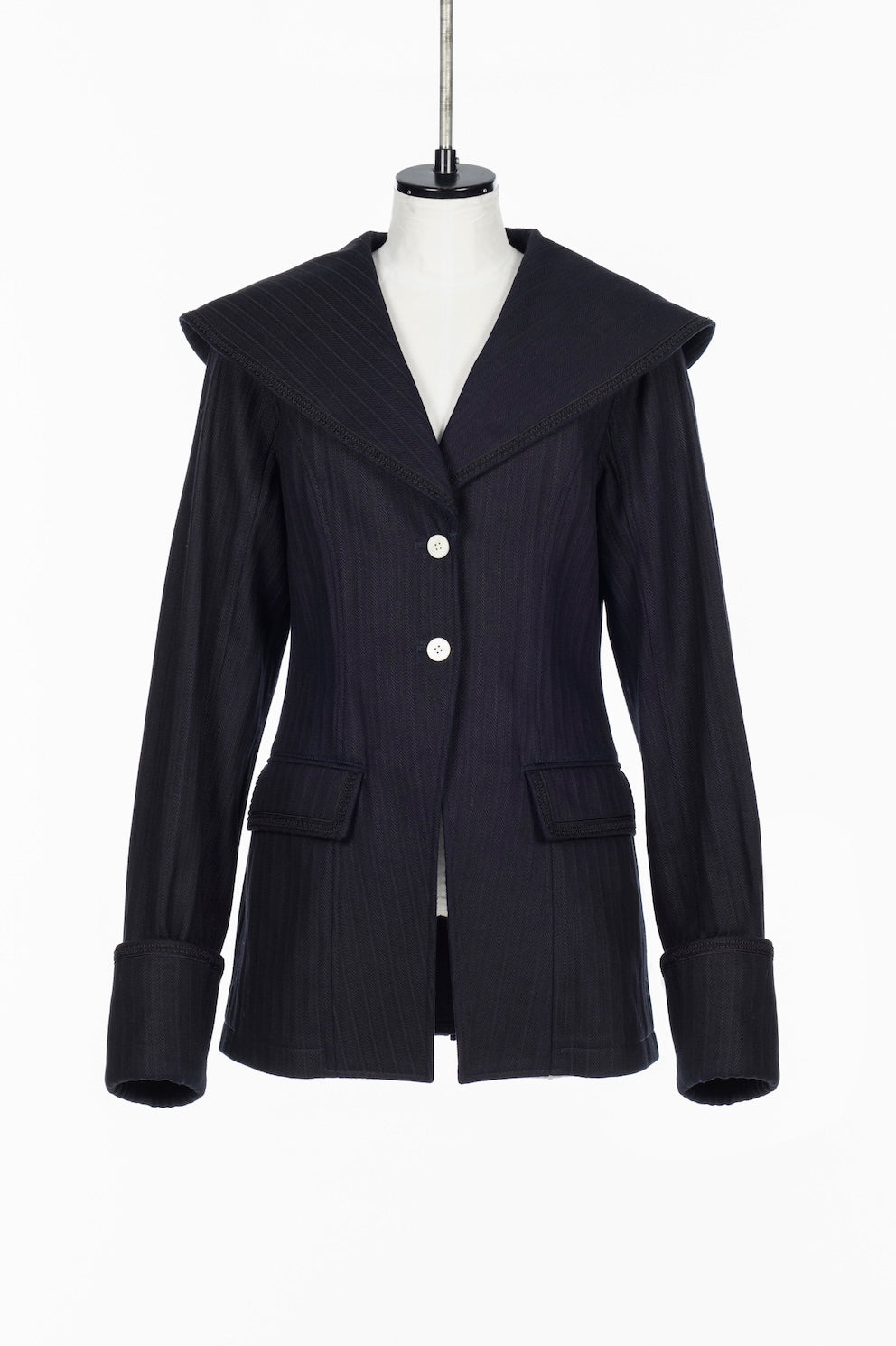 STRIPE JAQUARD DENIM SAILOR JACKET - FETICO
