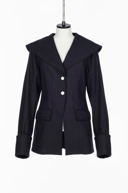 STRIPE JAQUARD DENIM SAILOR JACKET - FETICO