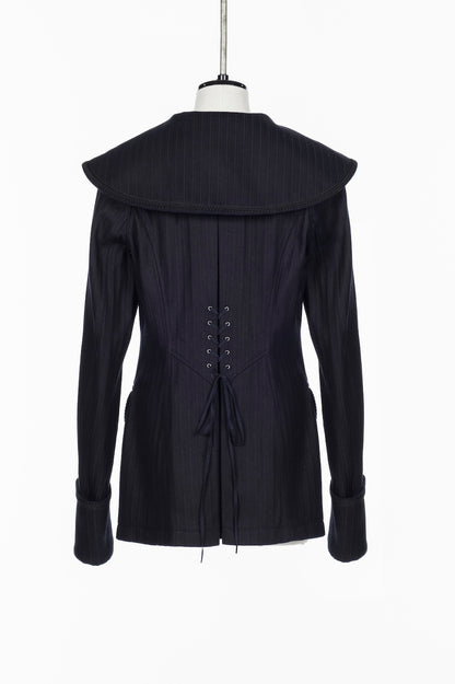 STRIPE JAQUARD DENIM SAILOR JACKET - FETICO