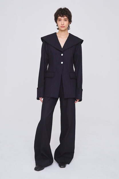 STRIPE JAQUARD DENIM SAILOR TROUSERS - FETICO