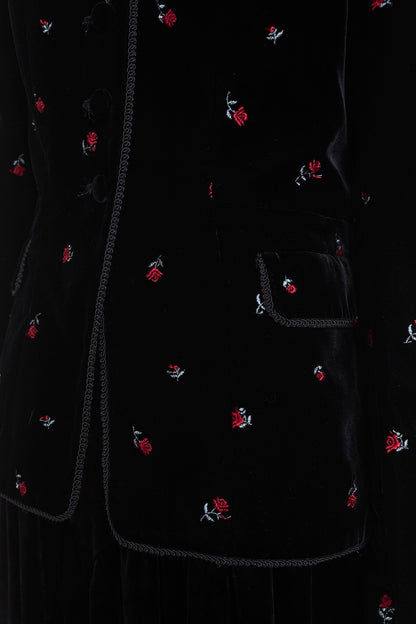 ROSE EMBROIDERED VELVET JACKET - FETICO
