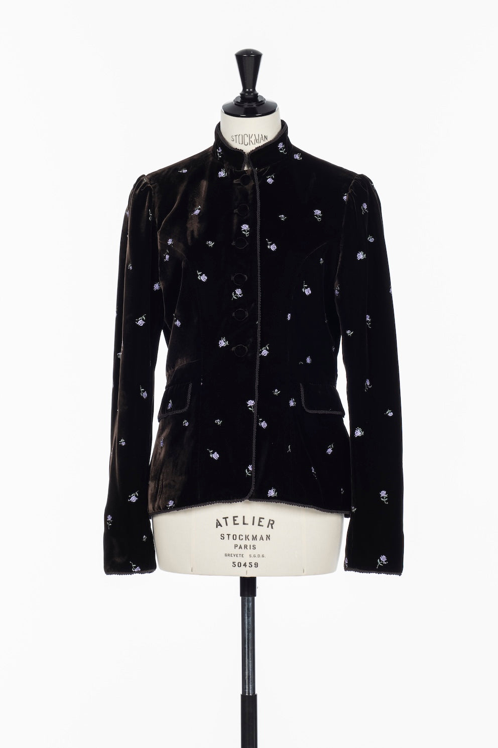 ROSE EMBROIDERED VELVET JACKET - FETICO