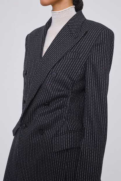 WOOL PINSTRIPE DOUBLE BREASTED JACKET - FETICO