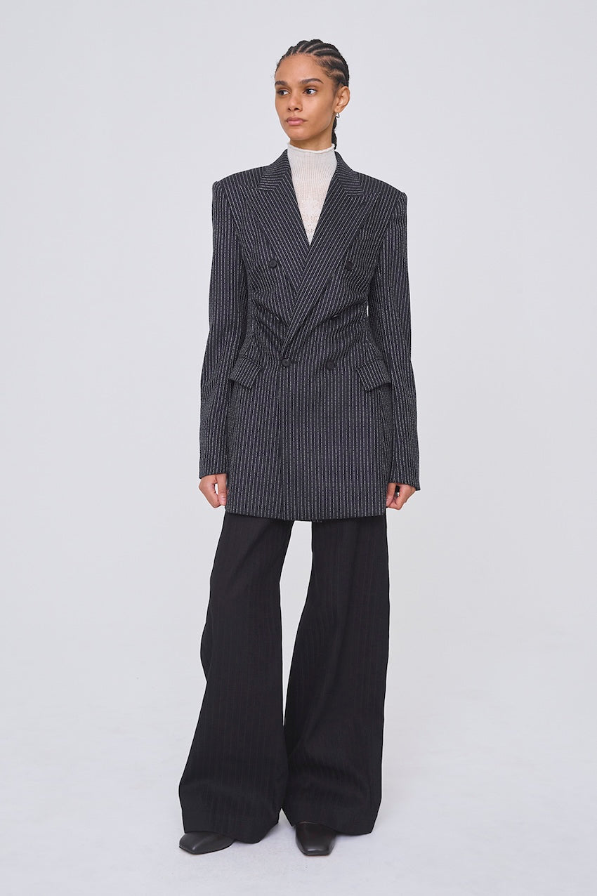 WOOL PINSTRIPE DOUBLE BREASTED JACKET - FETICO