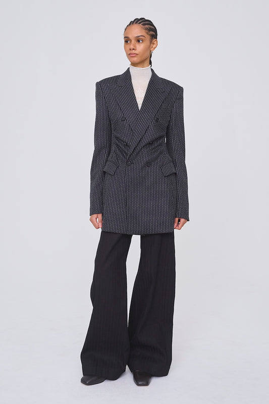WOOL PINSTRIPE DOUBLE BREASTED JACKET - FETICO