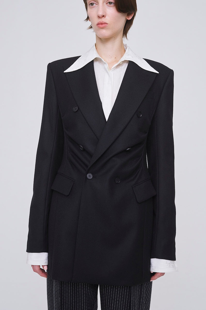 WOOL FLANNEL DOUBLE BREASTED JACKET - FETICO