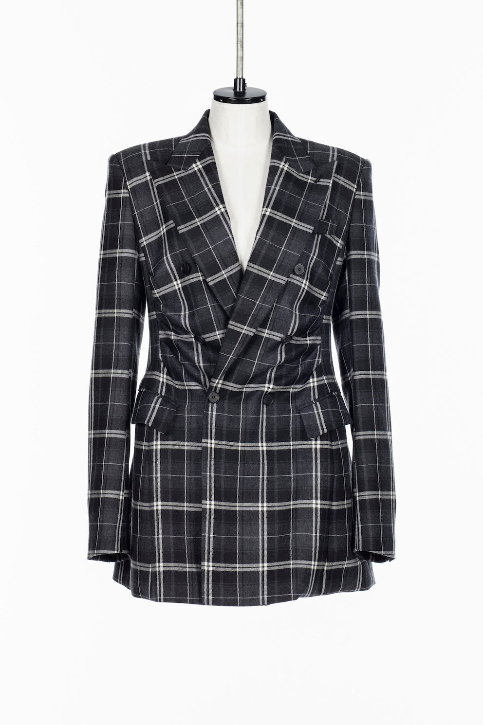 WOOL CHECK DOUBLE BREASTED JACKET - FETICO
