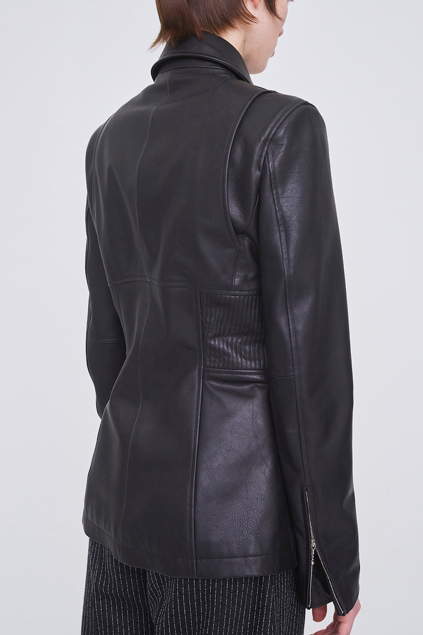LEATHER ZIP JACKET - FETICO