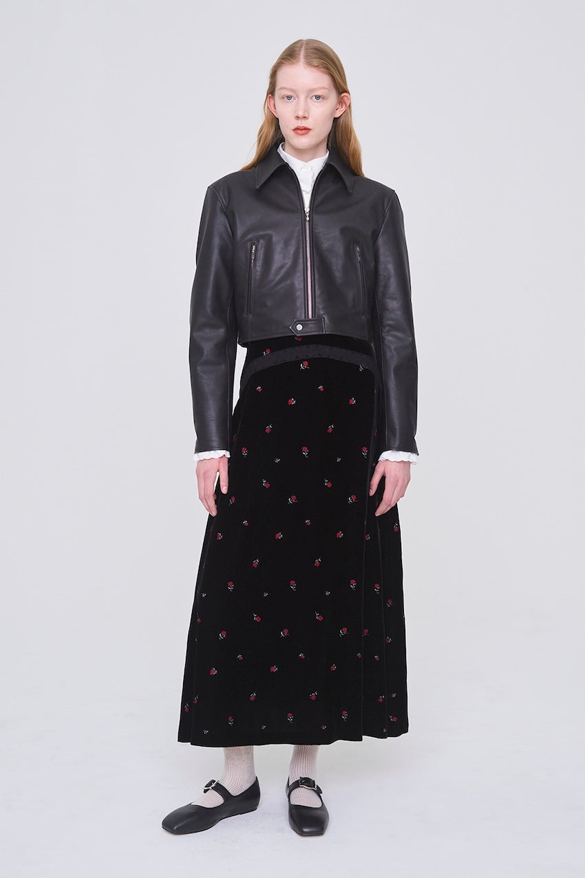 LEATHER SHORT ZIP JACKET - FETICO