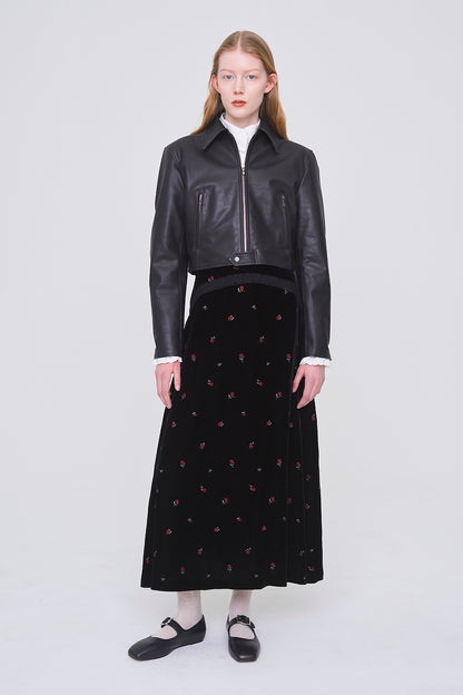 LEATHER SHORT ZIP JACKET - FETICO