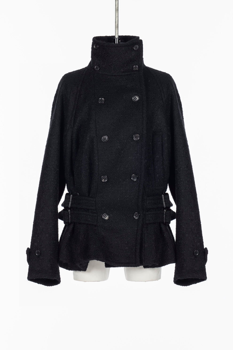 WOOL MOHAIR SHORT TRENCH JACKET - FETICO
