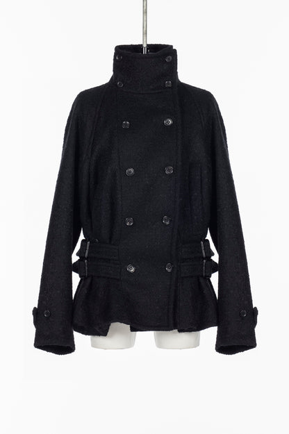 WOOL MOHAIR SHORT TRENCH JACKET - FETICO