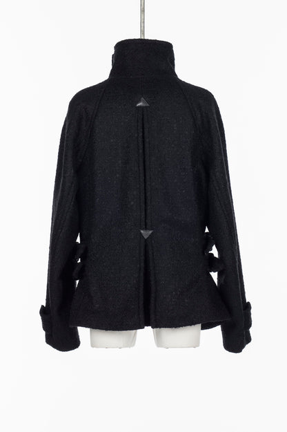 WOOL MOHAIR SHORT TRENCH JACKET - FETICO