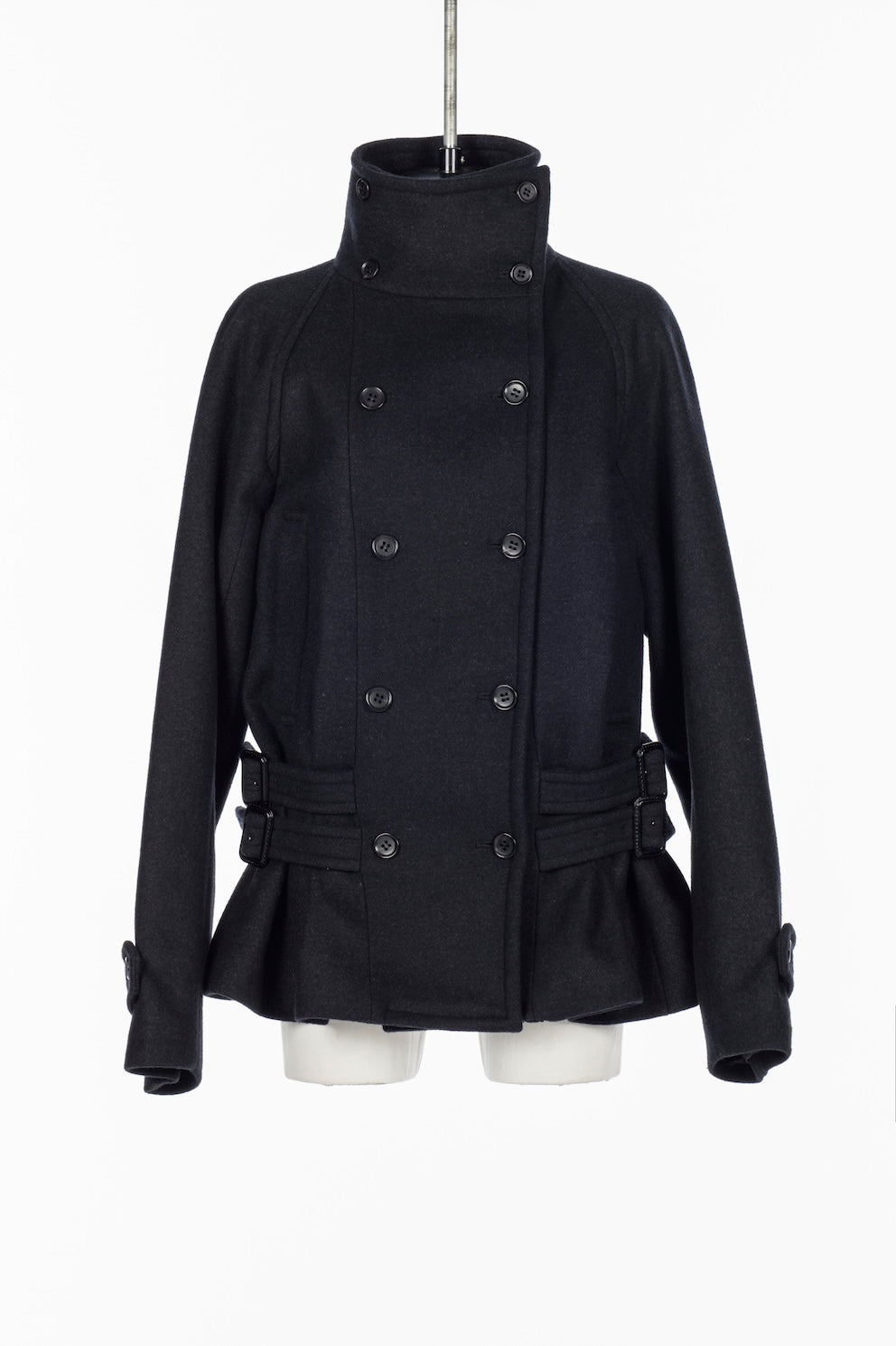WOOL MELTON LOOP SHORT TRENCH JACKET - FETICO
