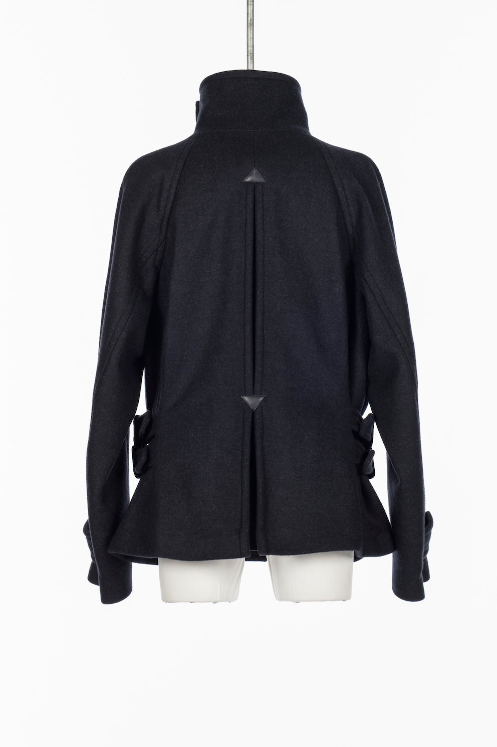 WOOL MELTON LOOP SHORT TRENCH JACKET - FETICO