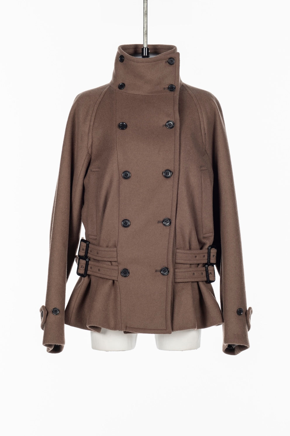 WOOL MELTON LOOP SHORT TRENCH JACKET - FETICO