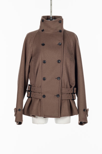 WOOL MELTON LOOP SHORT TRENCH JACKET - FETICO