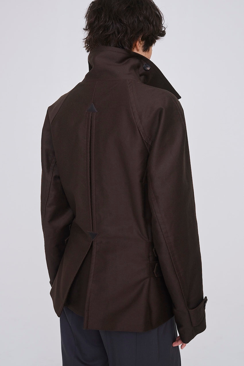 COTTON MOLESKIN SHORT TRENCH JACKET - FETICO
