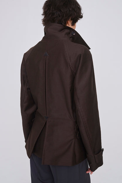 COTTON MOLESKIN SHORT TRENCH JACKET - FETICO