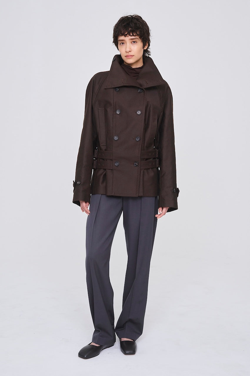 COTTON MOLESKIN SHORT TRENCH JACKET - FETICO